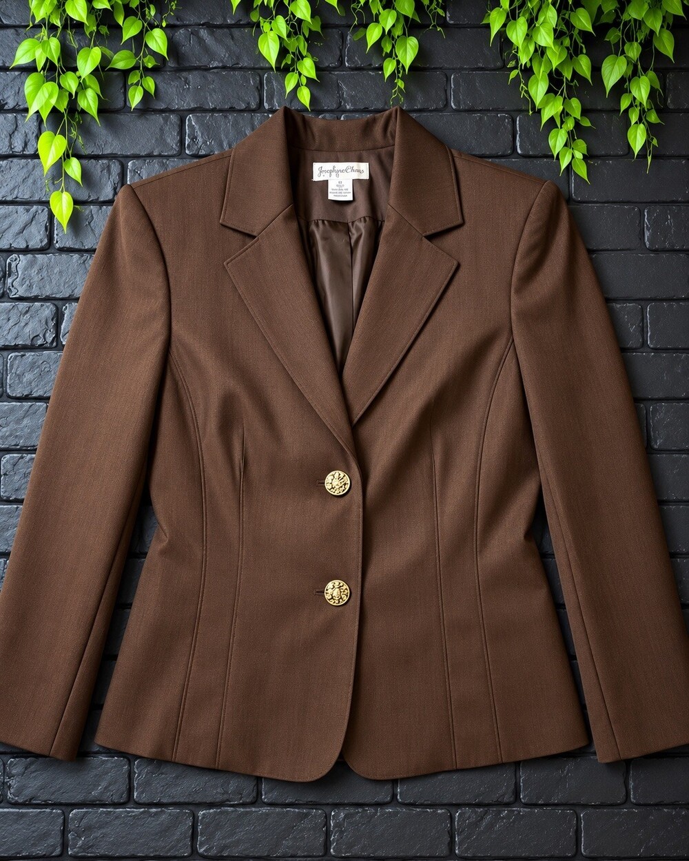 Worthington Brown Tailored Blazer Size 18 Gold Button